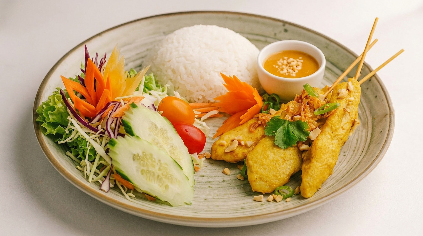 Kipsatay met rijst
