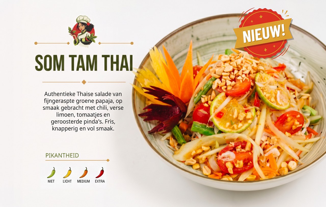 Nieuw! 49. Som Tam Thai — authentieke Thaise papajasalade